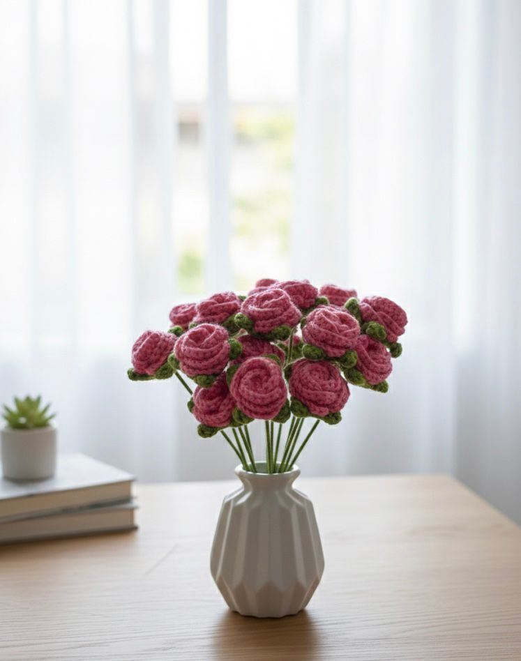 Crocheted Roses - Bundle of 5