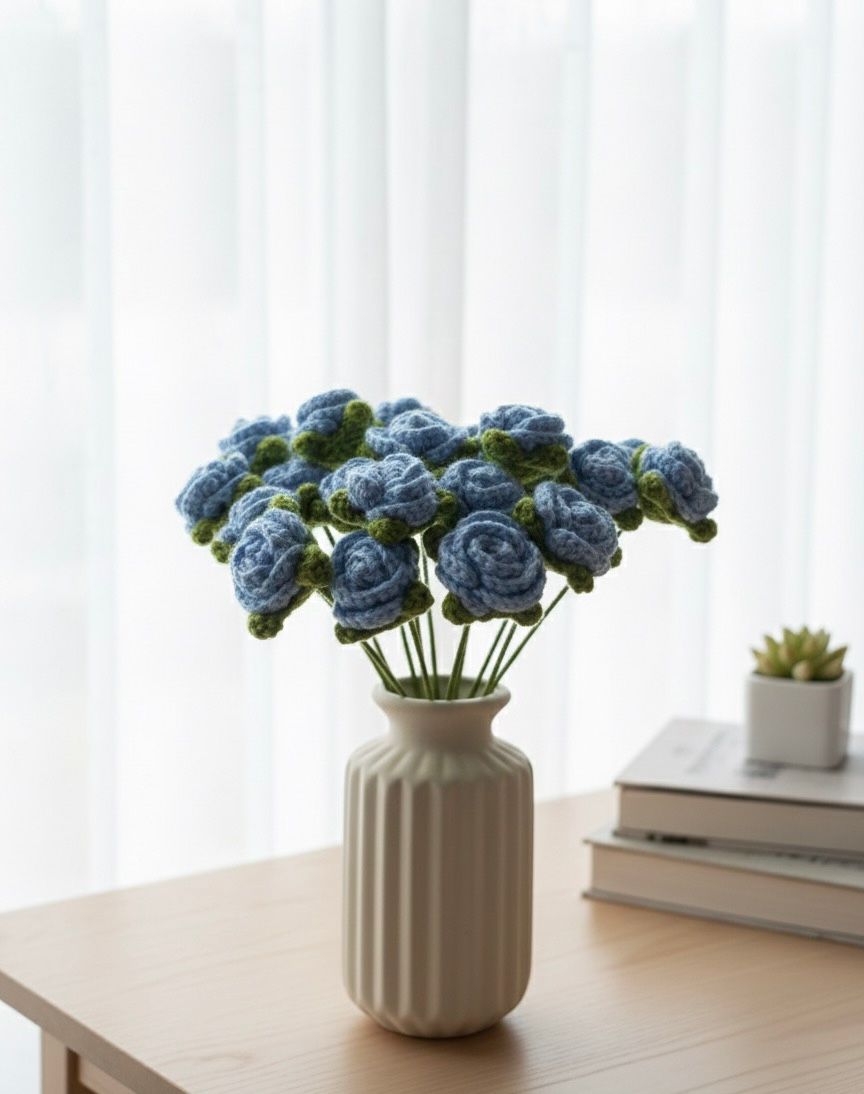 Crocheted Roses - Bundle of 5