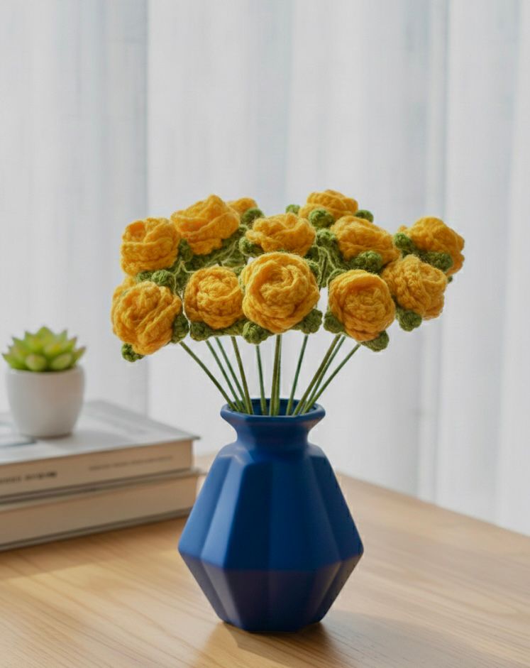 Crocheted Roses - Bundle of 5