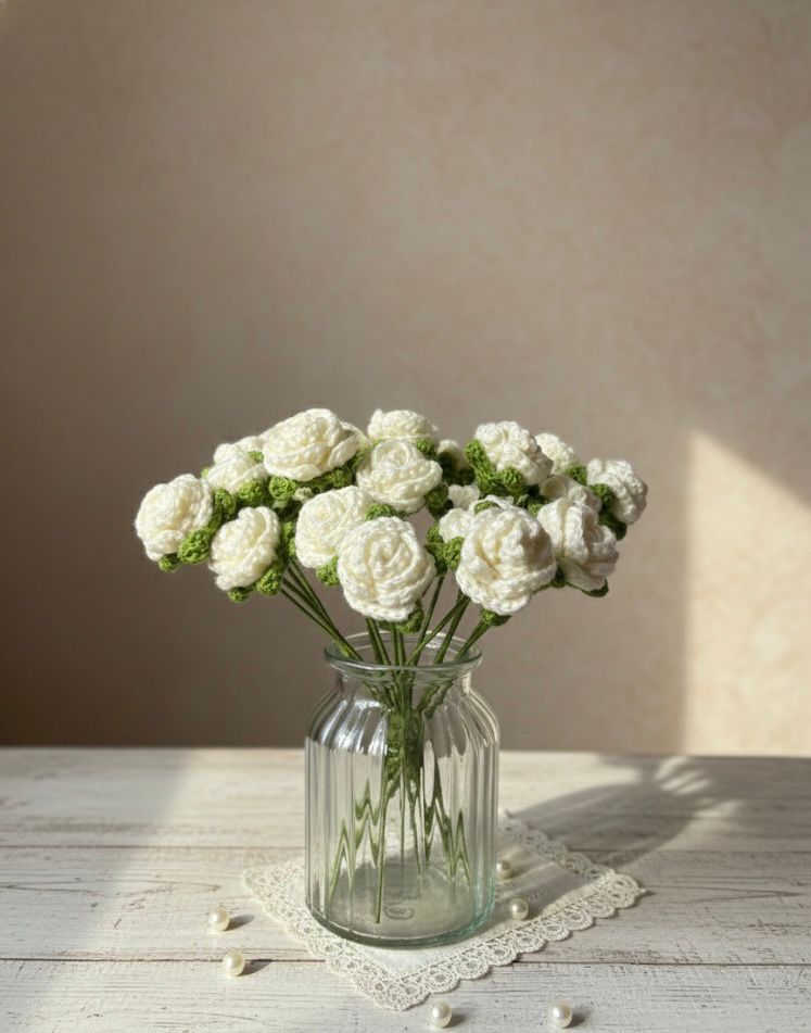 Crocheted Roses - Bundle of 5