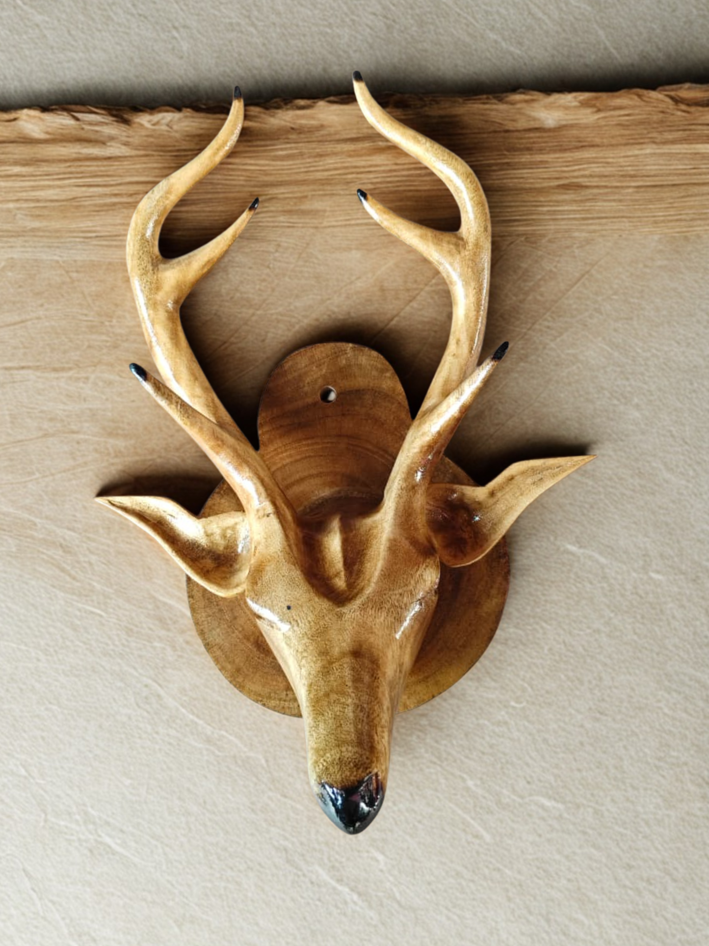 Deer Head - Wooden craft, burnished finish