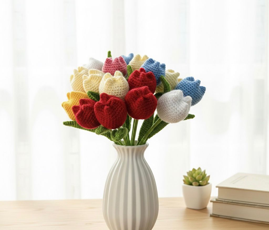 Crocheted Tulips - Bundle of 5