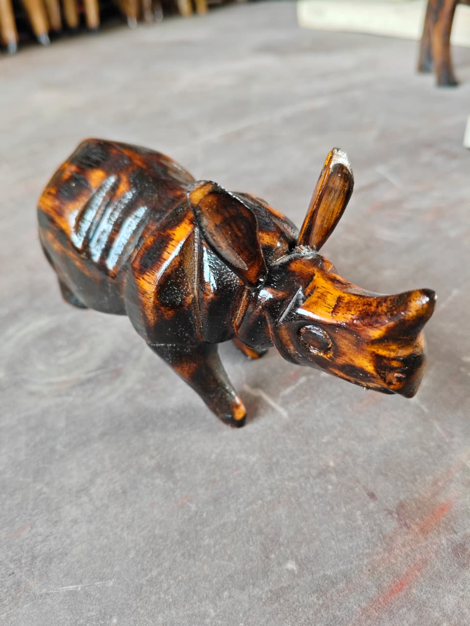Miniature Wooden Rhino