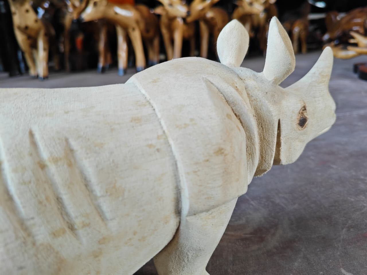Miniature Wooden Rhino