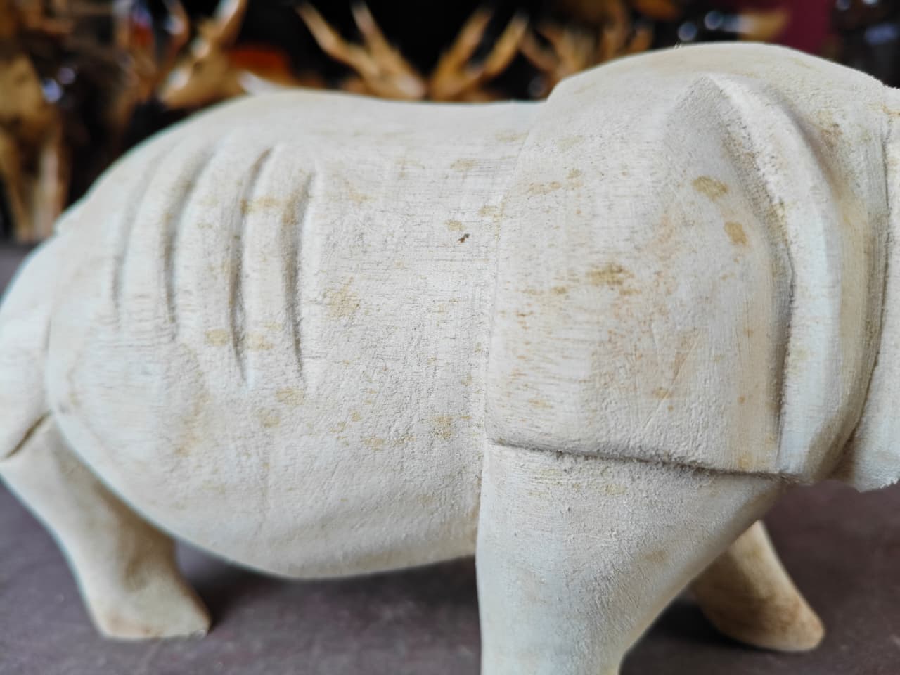 Miniature Wooden Rhino