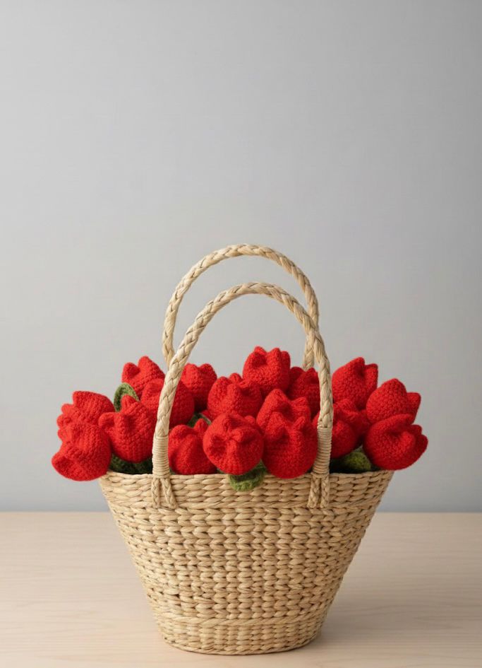 Crocheted Tulips - Bundle of 5