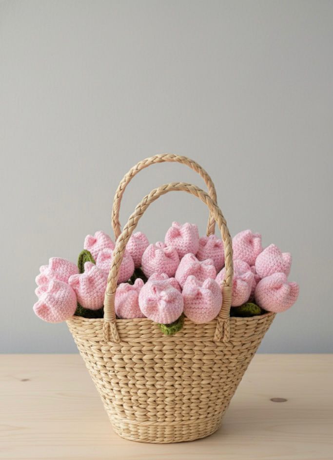 Crocheted Tulips - Bundle of 5