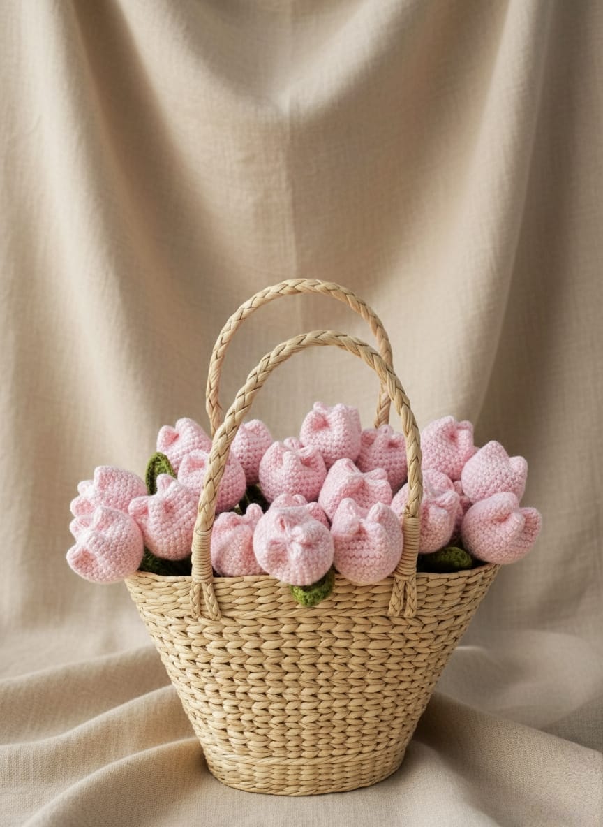 Crocheted Tulips - Bundle of 5