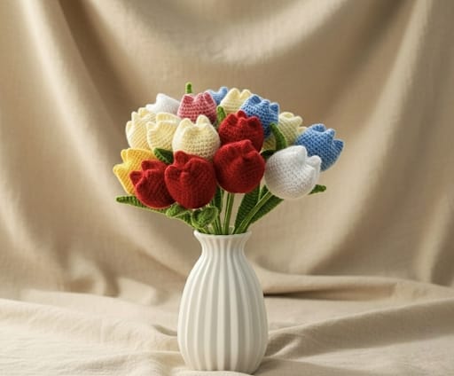 Crocheted Tulips - Bundle of 5