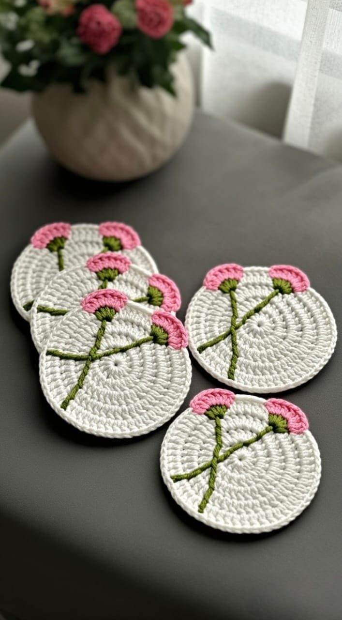 Crocheted Tea Coasters - Pack of 4