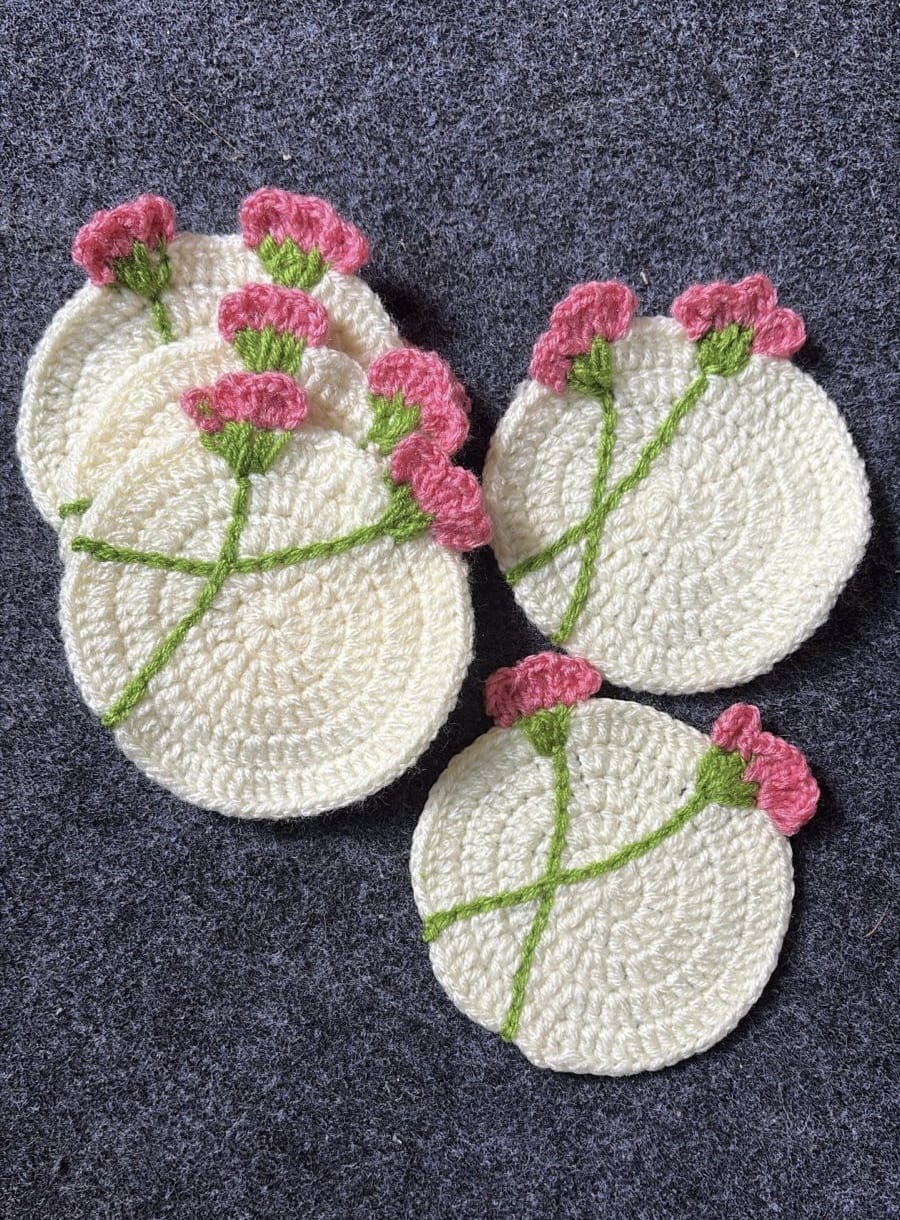 Crocheted Tea Coasters - Pack of 4