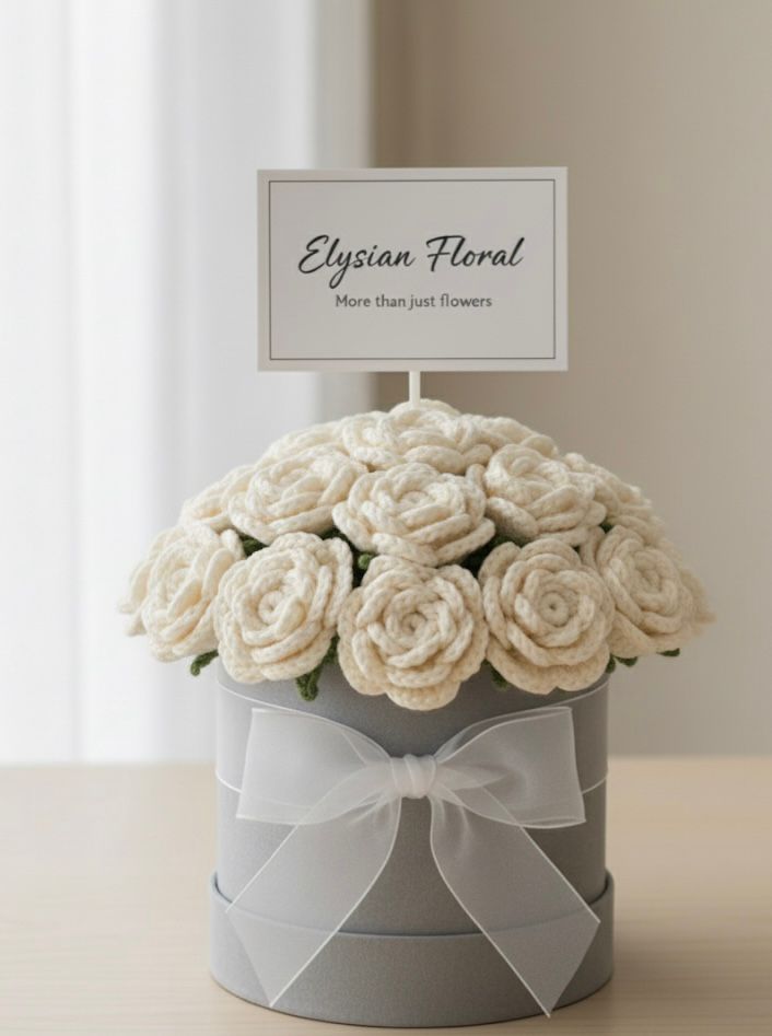Elysian Floral Crocheted Bouquet - 15 Handmade Roses