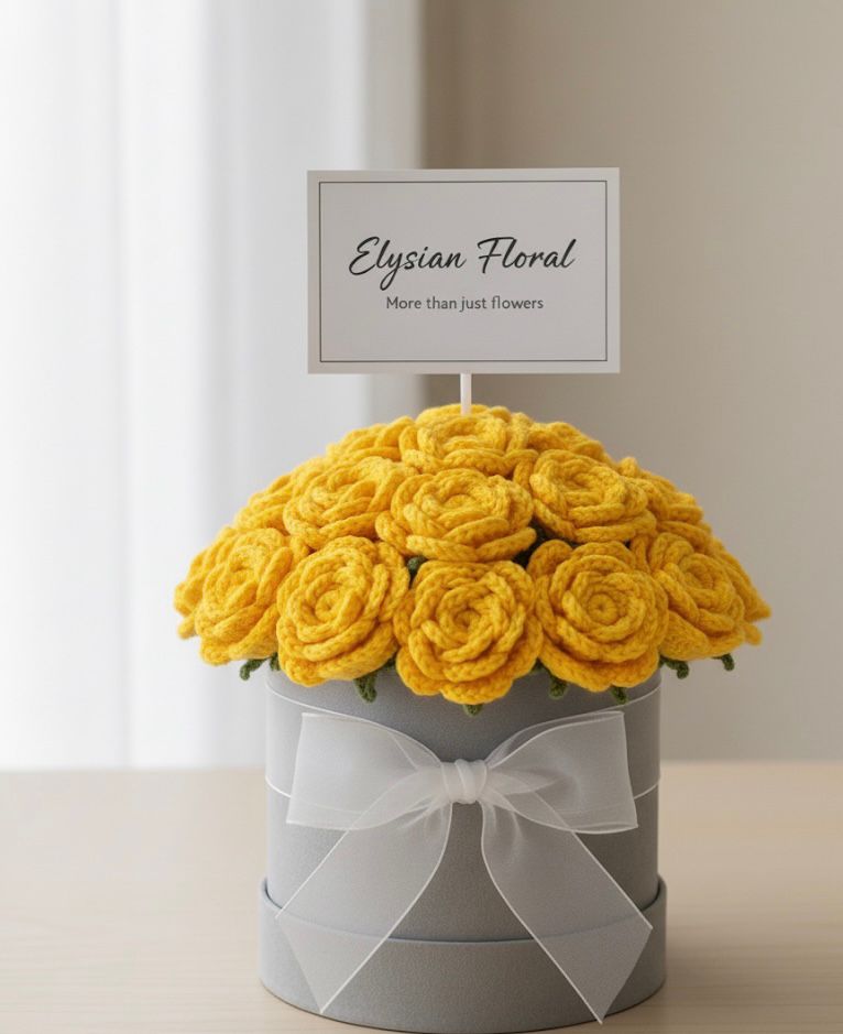 Elysian Floral Crocheted Bouquet - 15 Handmade Roses
