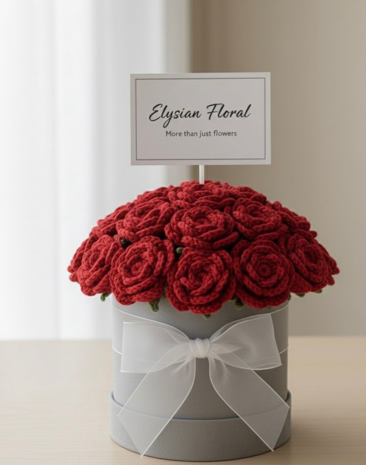 Elysian Floral Crocheted Bouquet - 15 Handmade Roses