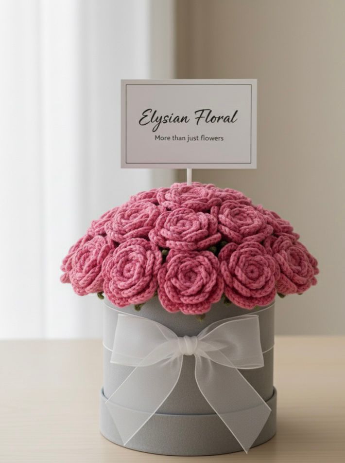 Elysian Floral Crocheted Bouquet - 15 Handmade Roses