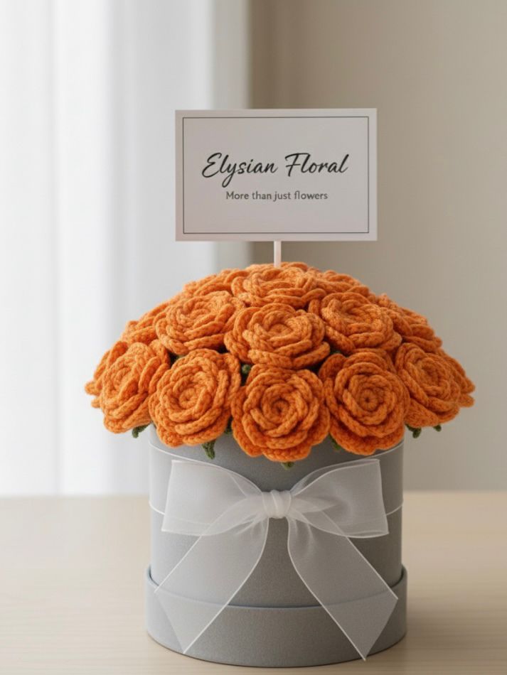 Elysian Floral Crocheted Bouquet - 15 Handmade Roses