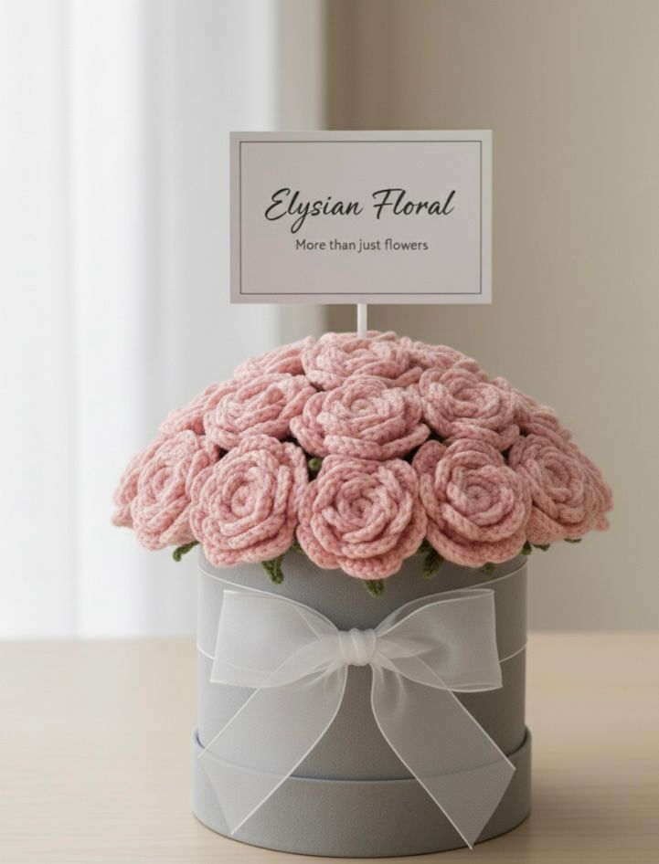 Elysian Floral Crocheted Bouquet - 15 Handmade Roses