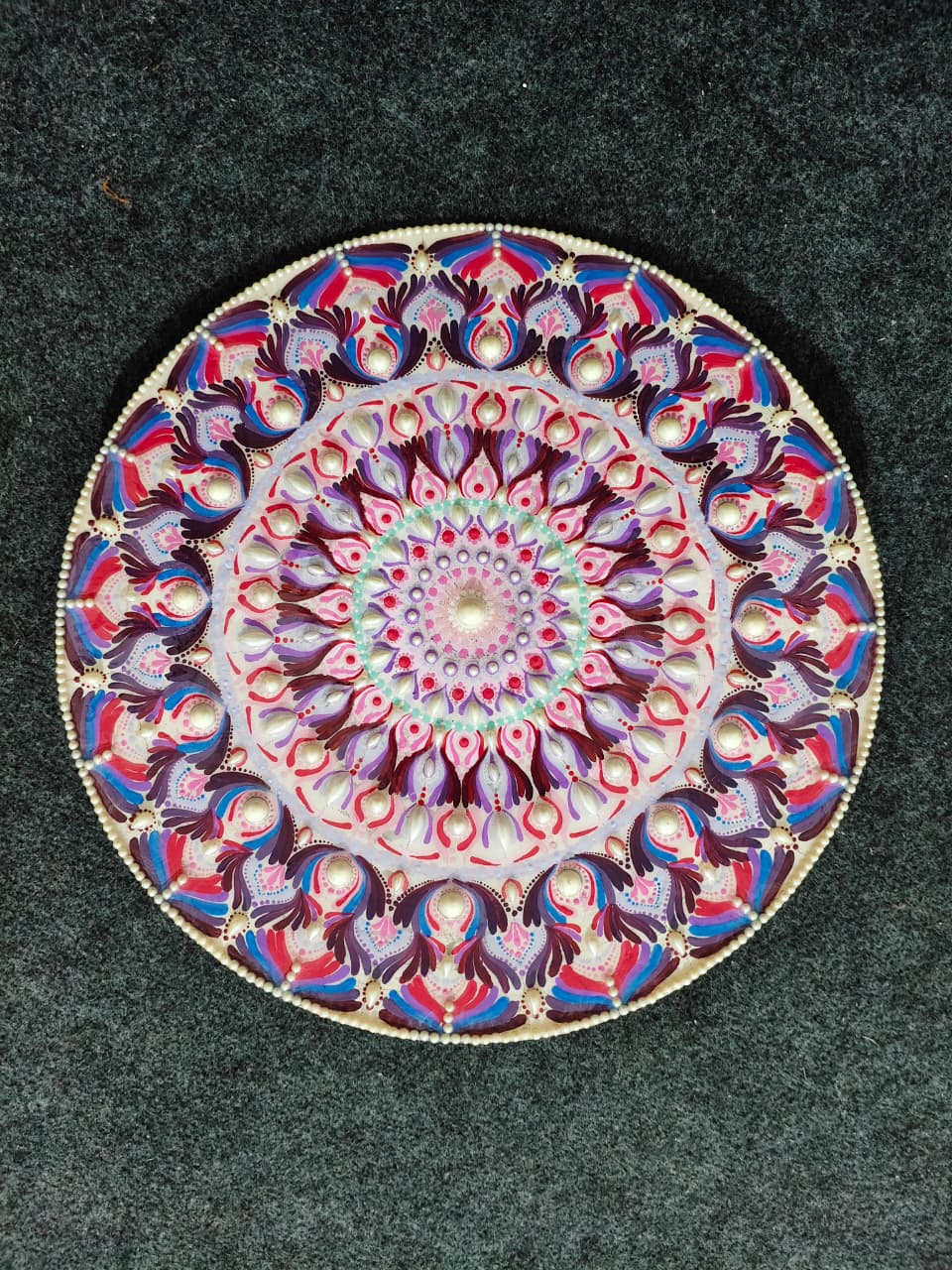 Mandala Art on Circular Canvas