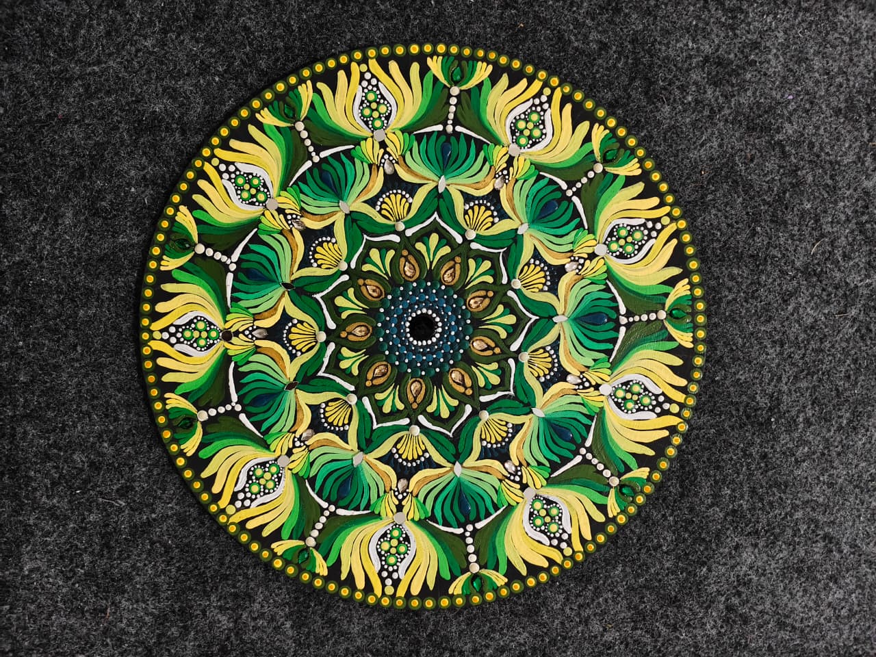 Mandala Art on Circular Canvas
