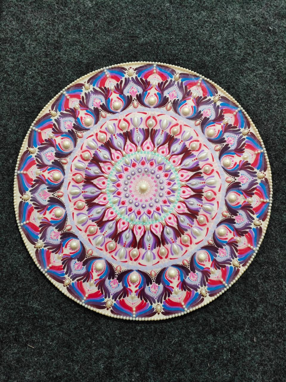 Mandala Art on Circular Canvas