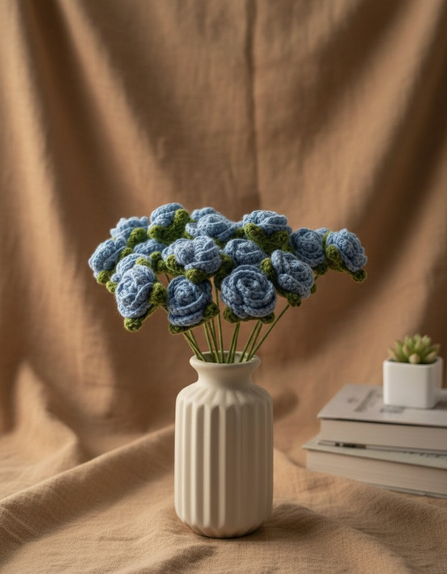 Crocheted Roses - Bundle of 5