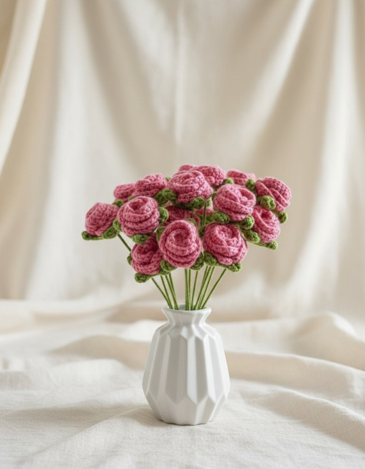 Crocheted Roses - Bundle of 5