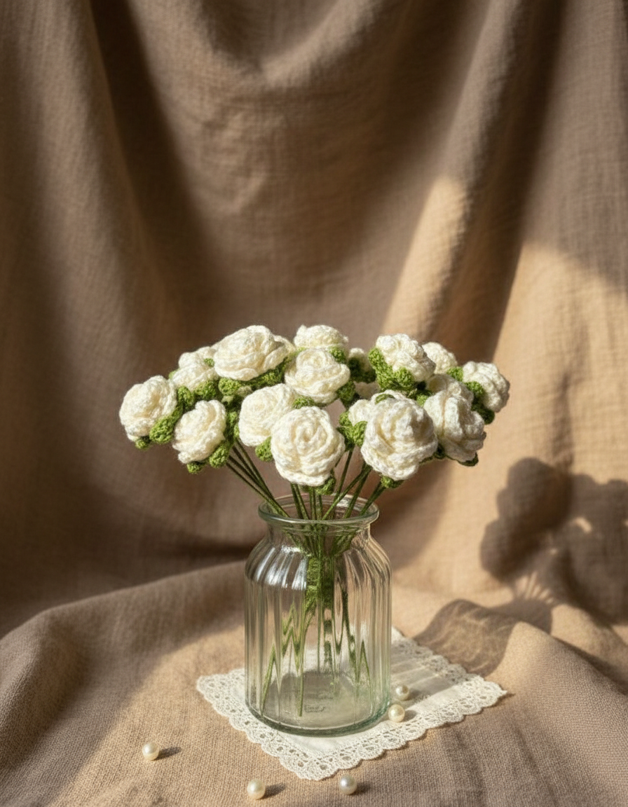 Crocheted Roses - Bundle of 5